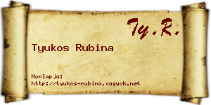 Tyukos Rubina névjegykártya
